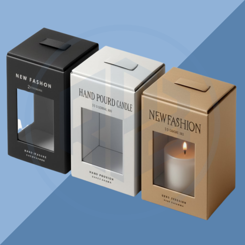 Rigid Candle boxes with window (6) Rigid Candle Packaging Boxes with Window