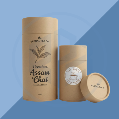 Rigid Cylinder Tea Packaging Boxes (5) Rigid Cylinder Tea Packaging Boxes