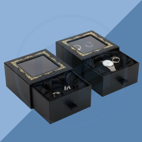 Rigid Drawer Boxes with Window (6) Rigid Drawer Packaging Boxes with Window
