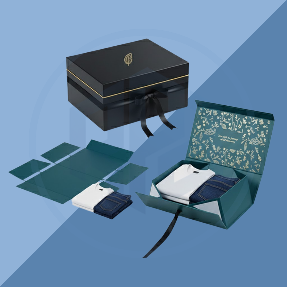 Rigid Fold-flat Apparel Packaging Boxes
